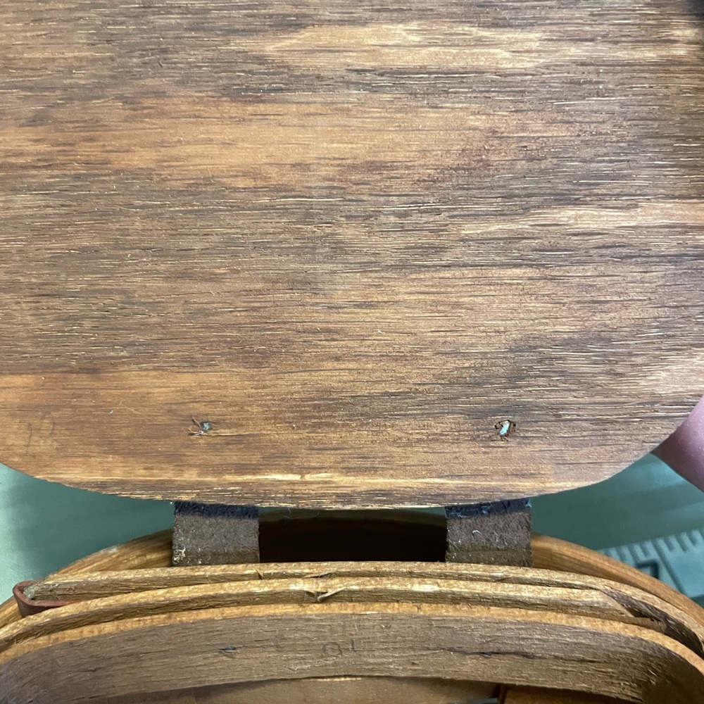 Longaberger Small Handwoven Wooden Basket Box with Red Accent - Picture 9 of 10